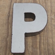 Industrial Metal Letter P Wall Decor Silver