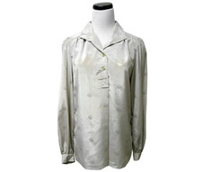 70s Oscar de la Renta Gray Button-Down Shirt - Size 10
