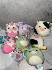 Squishmallow COWS Kelly Toy Plush Mini Small Clips lot of 8 most NWT