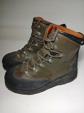 Simms Freestone Wading Boots Mens 11 Leather Vibram Sole Fly Fishing Non-Slip