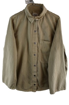 ZARA Beige Overshirt Jacke Größe L Damen Baumwolle Freizeit Outdoor Oberbekleidung