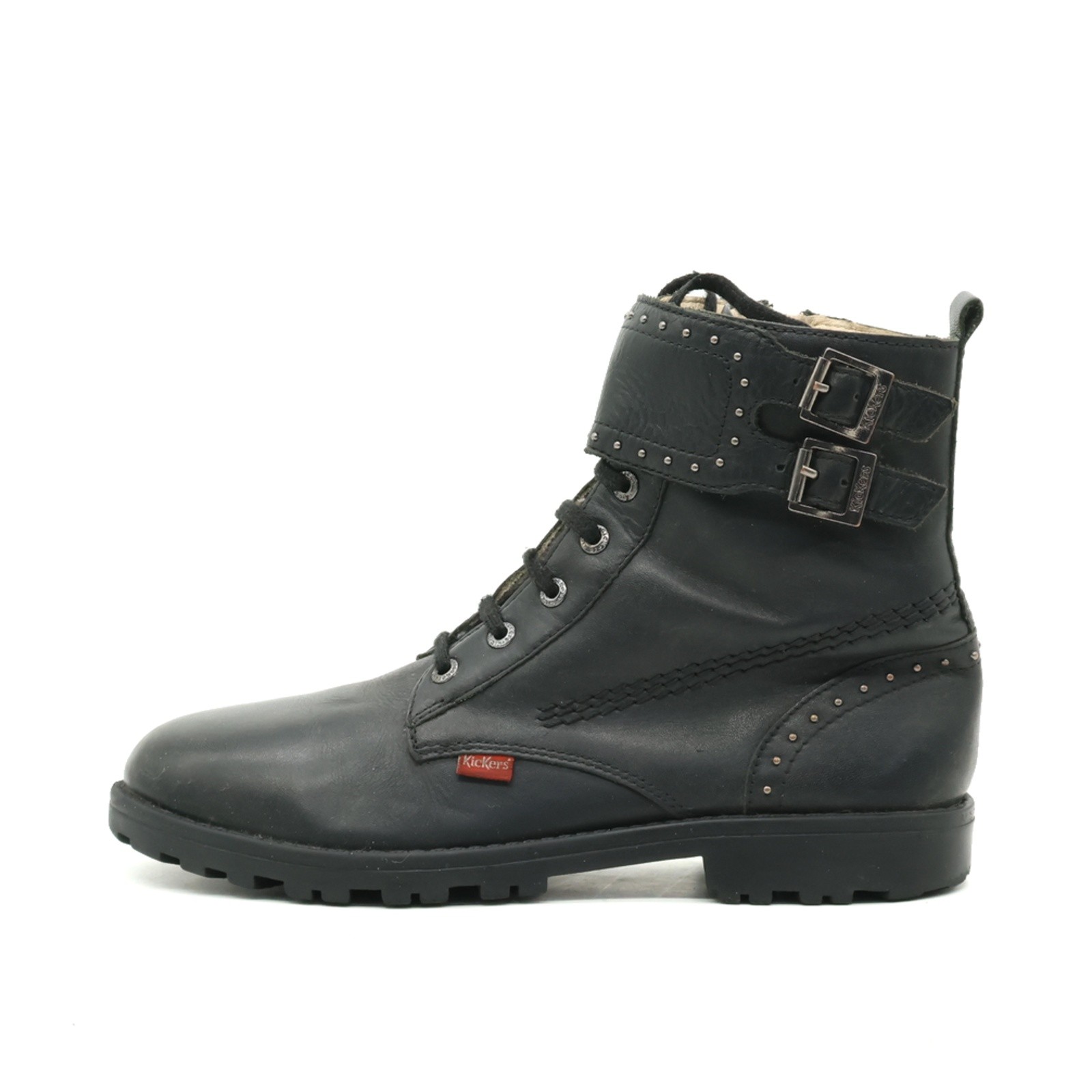Kickers Damen Biker Stiefelette Boots Schwarz Vintage-Look Stiefeletten EU 37