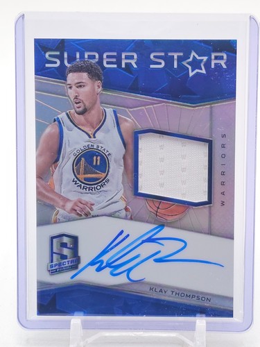 KLAY THOMPSON 2015-16 PANINI SPECTRA SUPER STAR BLUE AUTO PATCH /30 Q3151