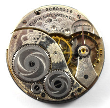 Vintage Elgin Grade 303 12s 7J OF Pocket Watch Movement lot.wn