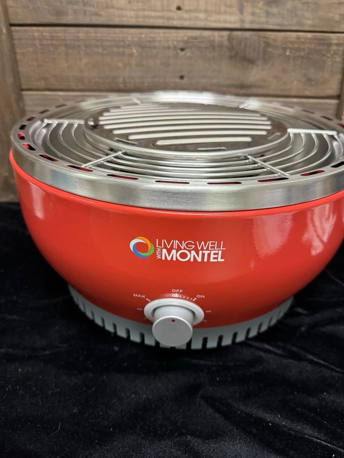Living Well With Montel MWSG01 Smokeless Outdoor Barbeque Grill, Red E1