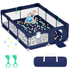 Babyeap Baby Playpen, 71 50 Inch Extra Large Baby Playards, Navy Blue, NEW 