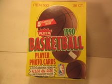 FLEER  1990 NBA BASKETBALL  PLAYER PHOTO CARDS COMPLETE OPEN BOX,