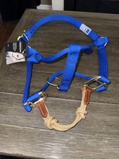 Horse Education Nylon Hybrid Halter Cobalt Blue