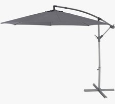 3M Dark Grey Overhanging Parasol Cantilever Tilting Umbrella