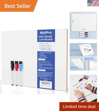 Versatile 12 x 16 Dry Erase Lapboard with 3 Markers - Ideal for Classroom Use