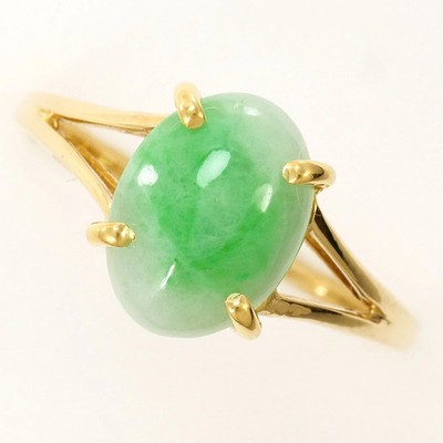 18K (18 Karat) Gelbgold Ring mit Jadeit, Gesamtgewicht 1,9 g, J... GZl1hznl