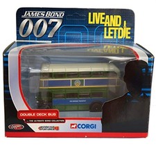 Vintage 2002 Corgi James Bond Live And Let Die Double Decker Bus Diecast Model