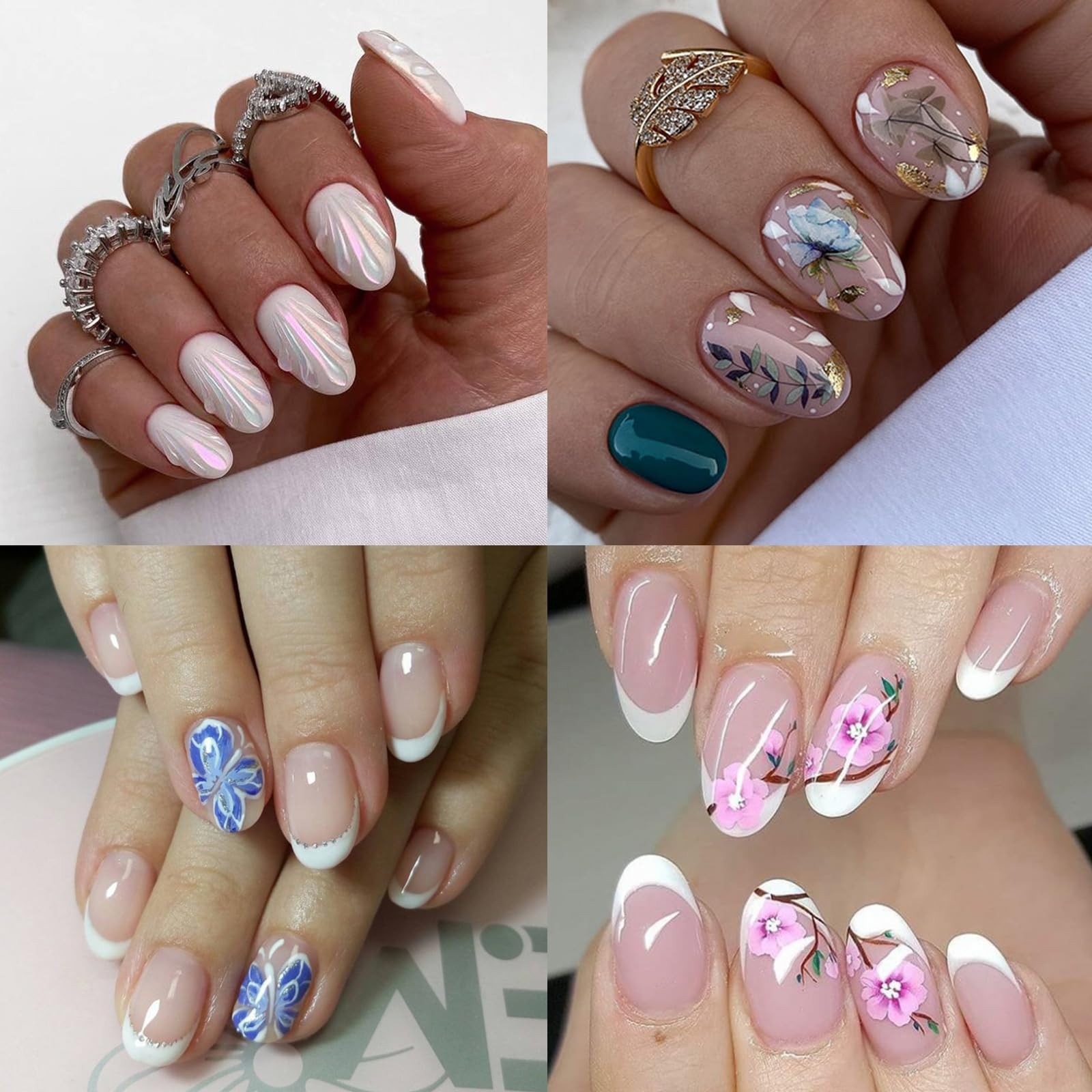 360pc Extra Short Oval Nail Tips Clear Fake Nails XS Round Almond Gel Nail Ti...