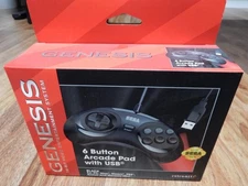 NEW - RETRO BIT Sega Genesis Wired 6 Button Controller - USB - (black) SEALED