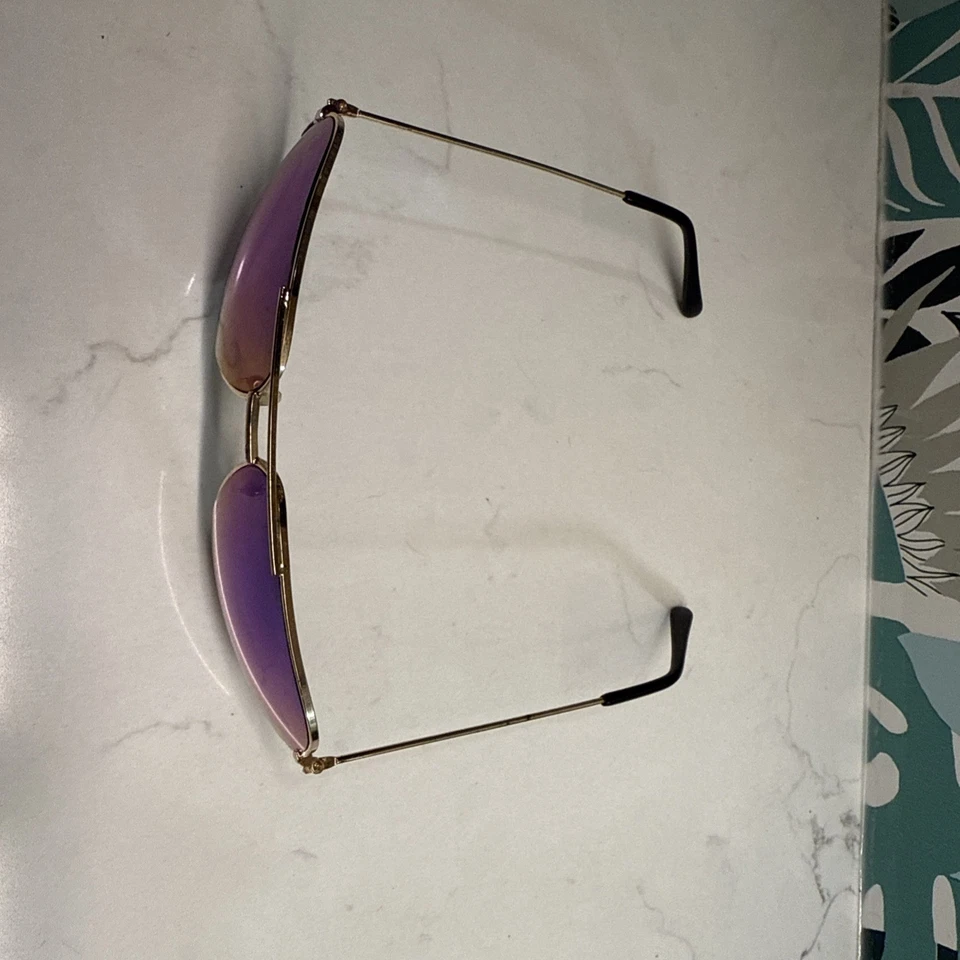 Gafas de sol Ray-Ban Aviator grandes de metal II 65 mm en oro rosa/púrpura Foto 2 de 4