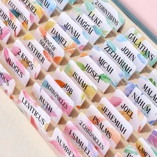 Bible Tabs For Women, 66 Large Print Laminated Bibles Chapters Index Tabs and 39