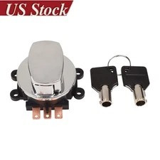 Chrome Ignition Switch w/Keys For Harley Heritage Softail Classic FLHR Road King