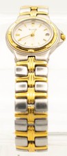 Vintage Bulova Women 98M36 Fashion Date Two Tone Quartz Analog 26mm Watch 6 1/4"