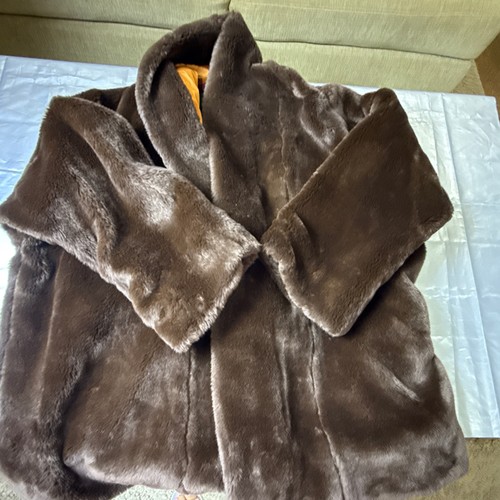 Vintage Ann Tjian for Kenar Wendejacke Oversized Mantel Kunstfell Gr. Small - Bild 13 von 13