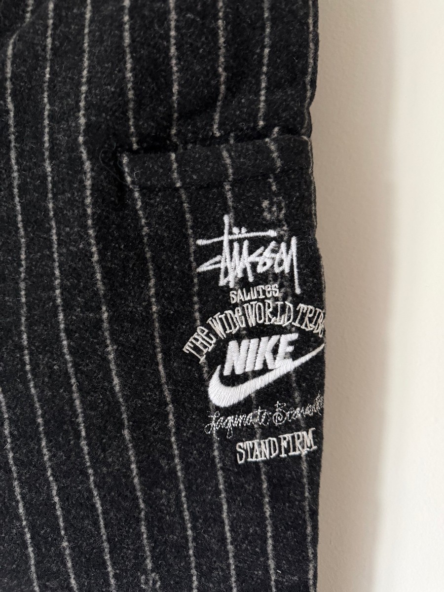 Stussy x Nike Striped Wool Pants - Size Small - Black - NEW | eBay