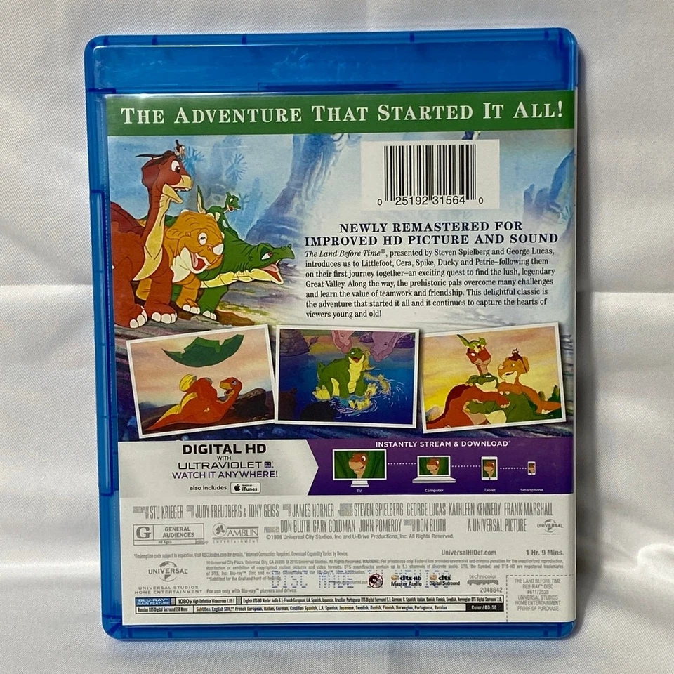 The Land Before Time (1988) - Blu-ray - Don Bluth family movie kids dinosaurs Foto 2 de 4