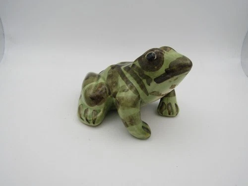 Vintage Brush McCoy Art Pottery Hand Painted Garden Frog Excellent Condition