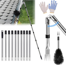 Gutter Cleaner 4M Extend Telescopic Roof Gutter Cleaning Extension Tools Kit wit