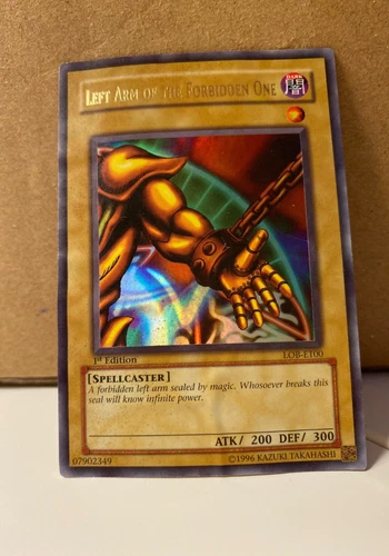 Left Arm of the Forbidden One LOB-E100 1st Edition YuGiOh Damaged