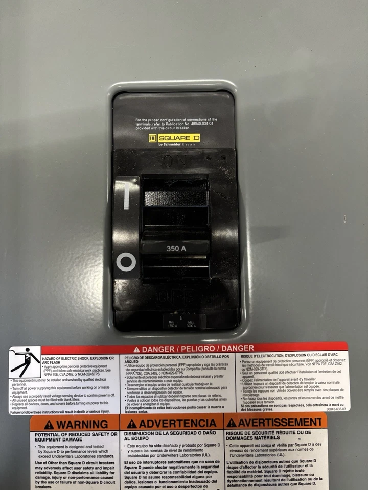 SQUARE D 400 AMP MCB  NQ430L4  240/480V 3PH 4W NQ MCB Complete Panel!!! Used. - Image 3 of 4
