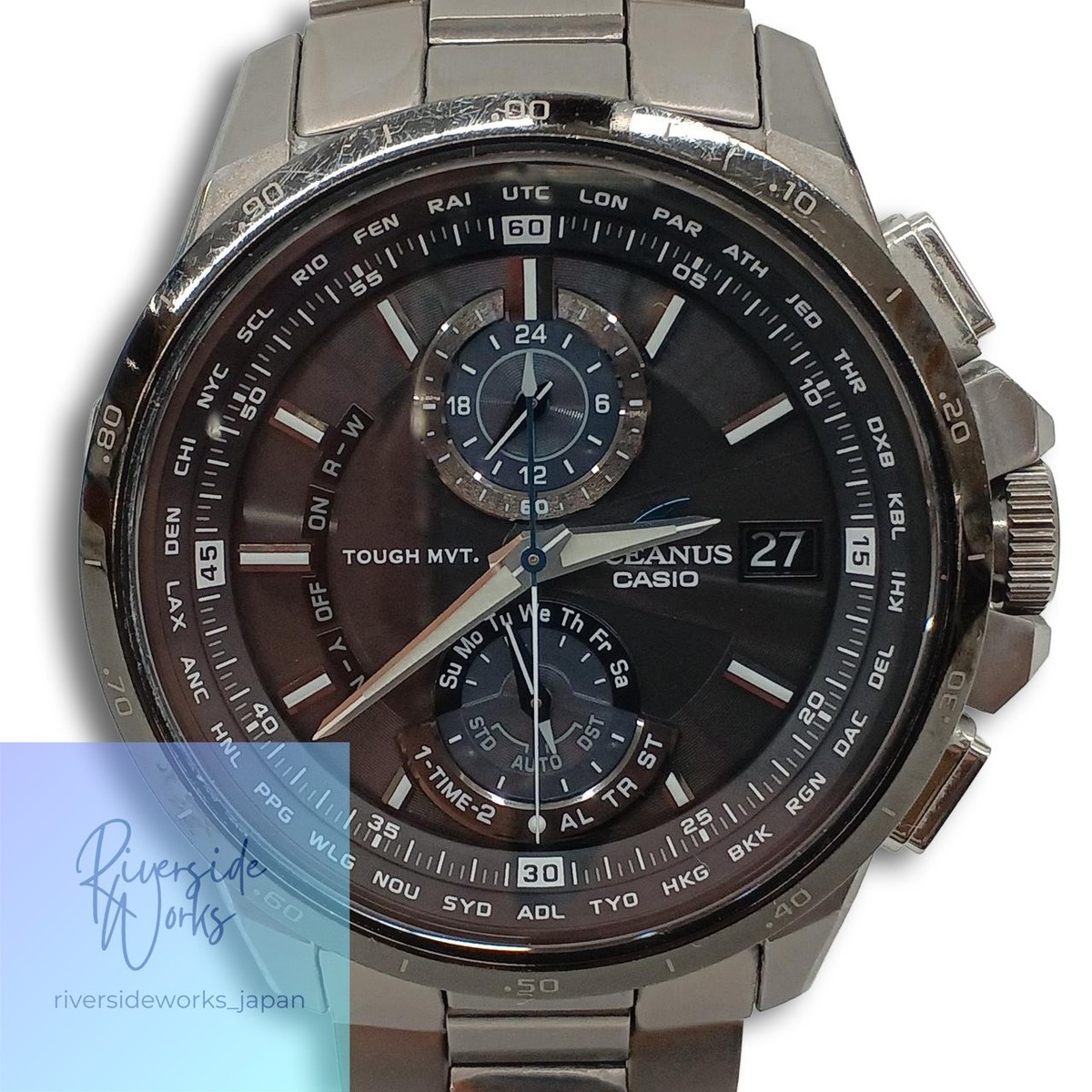 CASIO OCEANUS 腕時計 OCW-T1010 CASIO OCEANUS OCW-T1010 Tough Solar Titanium Black Dial Watch for