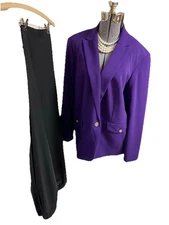 NEW Calvin Klein Pant Suit Size 18W Two Piece Set Pull On Elastic Waist Pockets