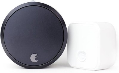 August Home Smart Lock Pro + Connect Hub - WiFi Smart Lock   Dark Gray