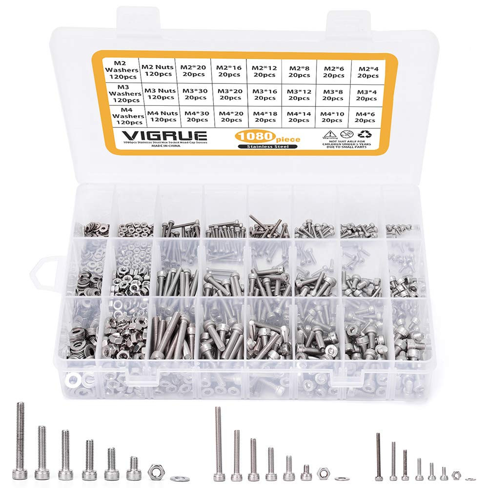 Assortimento 1080 Viti Professionali M2 M3 M4 - Inox Antiruggine