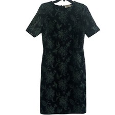 Tory Burch Dress Womens 6 Blue Green Floral Lace Sheath Short Sleeve Lined Mesh