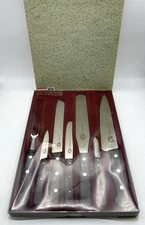 Vintage RH Forschner  VICTORINOX 7 PC Knife Set Wooden Handles New In Box