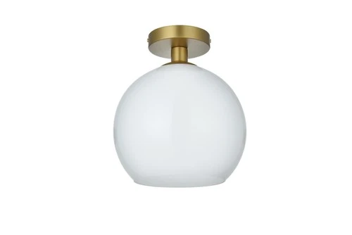 Elegant Lighting LD2211 Baxter 10"W Semi-flush Globe Ceiling - White - Picture 4 of 9