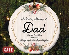 Personalized Loss of Dad Memorial Ornament, Dad Sympathy Christmas Ornament, ...