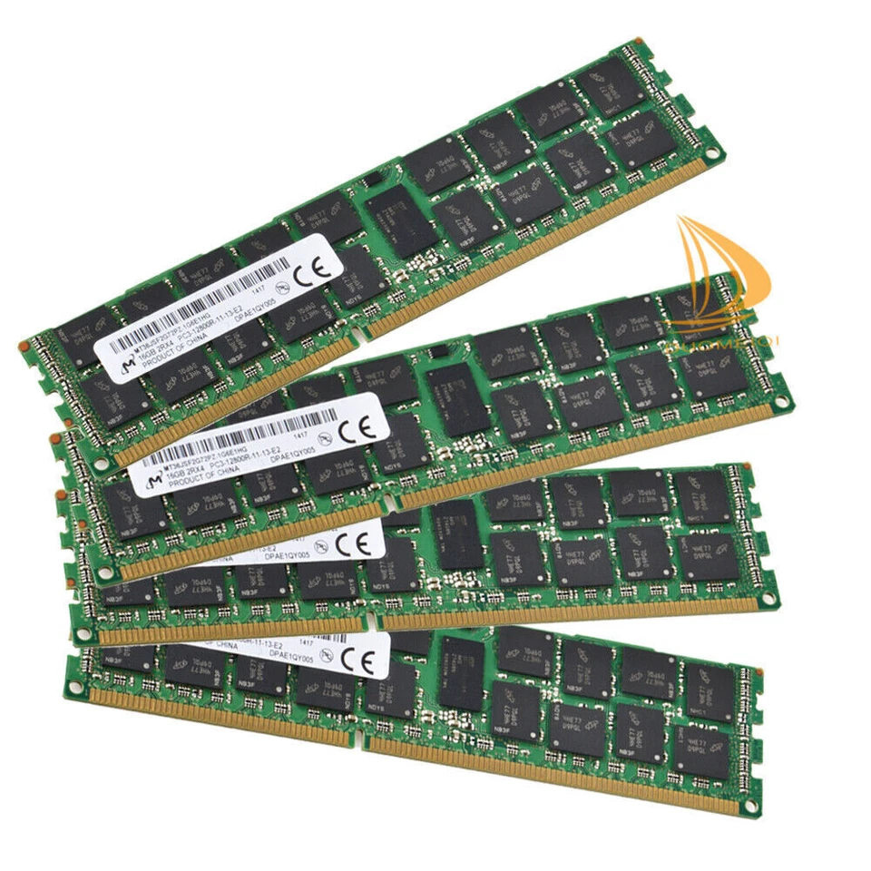 Micron 4x 16GB 2RX4 PC3-12800R DDR3-1600Mhz 1.5V ECC REG Server RAM Memory D&D - Image 2 of 4