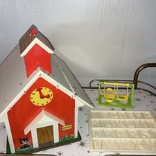 Vintage Fisher Price Little People 923 School House Swing Set 1971 Incomplete