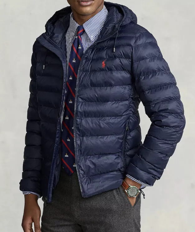 Navy blue clearance packable down jacket