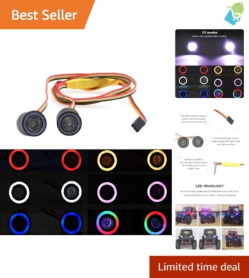 Remote-Controlled 12-Mode LED Headlights for Traxxas TRX-4 & Axial Crawlers