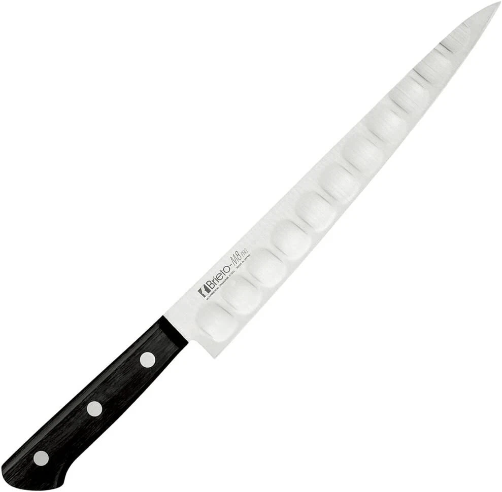 Kataoka M8-pro slicer Knife 240mm dimple blade M813 Black plywood handle