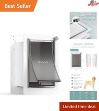 Secure Double Flap Pet Door with Steel Frame - Perfect for Pets Up to 40 lbs