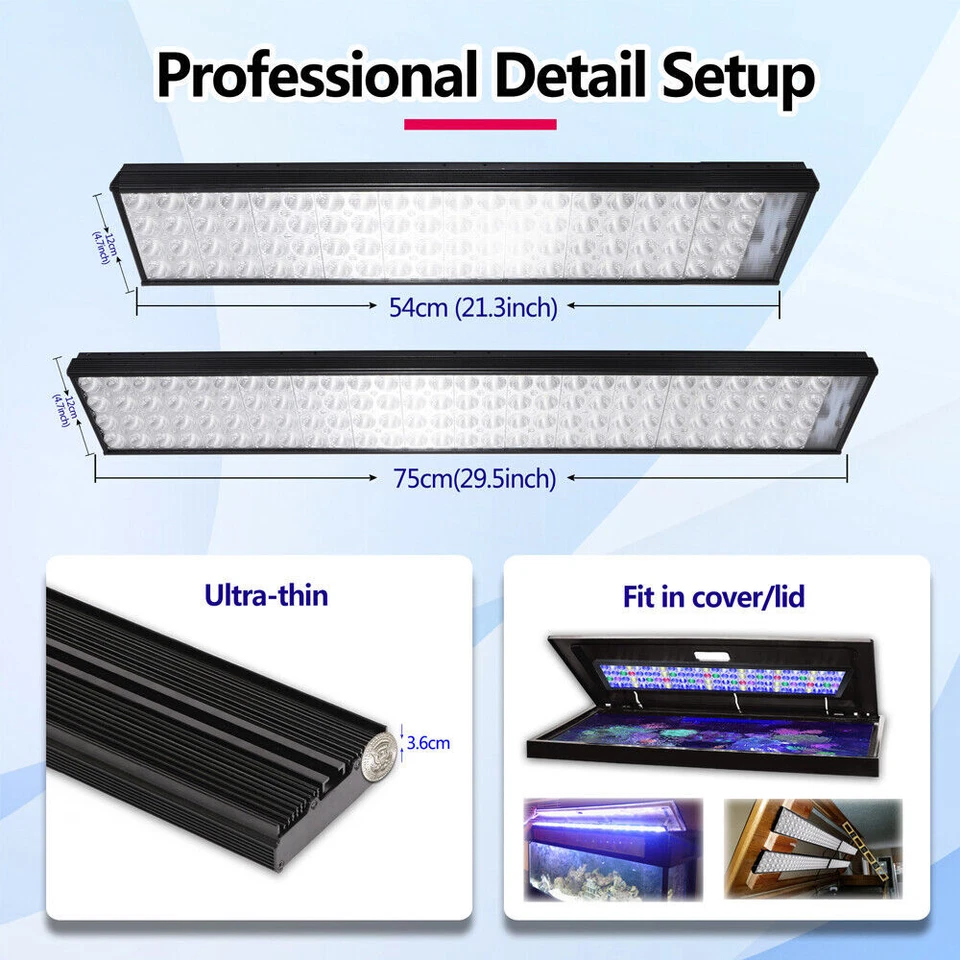 PopBloom WiFi Aquarium Lighting LED Marine Light Full Spectrum Coral Reef Tank - Image 3 of 4