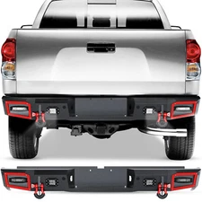 Full Width Rear Bumper With Sensor Holes & D-rings For 2007-2013 Toyota Tundra