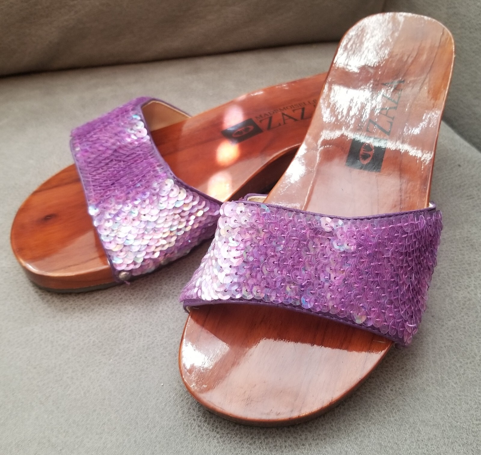 APL Mademoiselle Zaza Slides paillettes viola taglia 8 5