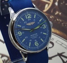 Vintage Watch USSR RAKETA Pilot AVIATOR Blue Dial Vintage Wrist Watch 2609.HA