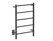 NATURAL 5 Bar 20 inch Matte Black Heated Towel Rack with PTSelect Switch