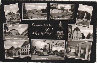 Postcard Bad Lippspringe - 9 picture with Lippe source - publisher: Carl Thoericht