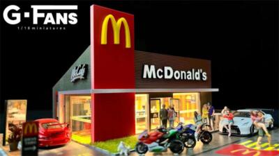 G-FANS 1:64 Led Light Diorama scene model Building w/Parking
